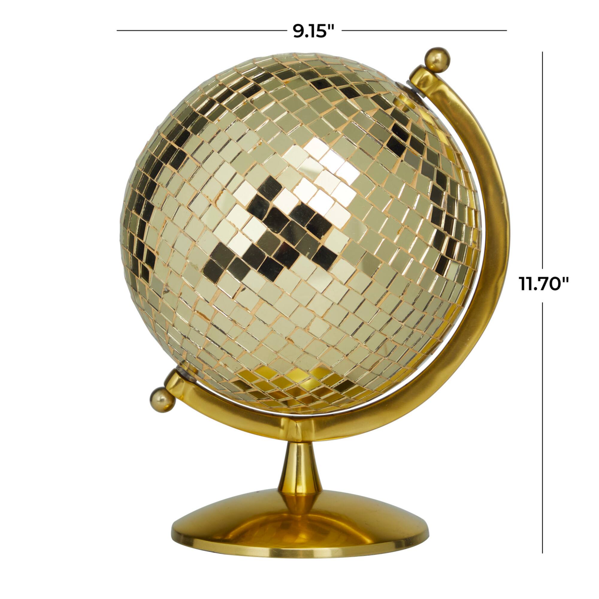 Gold Stainless Steel Glam Globe, 9" x 8" x 12"